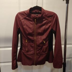 Fitted Faux Leather Jacket